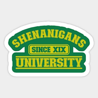 Shenanigans University (Gold) Sticker